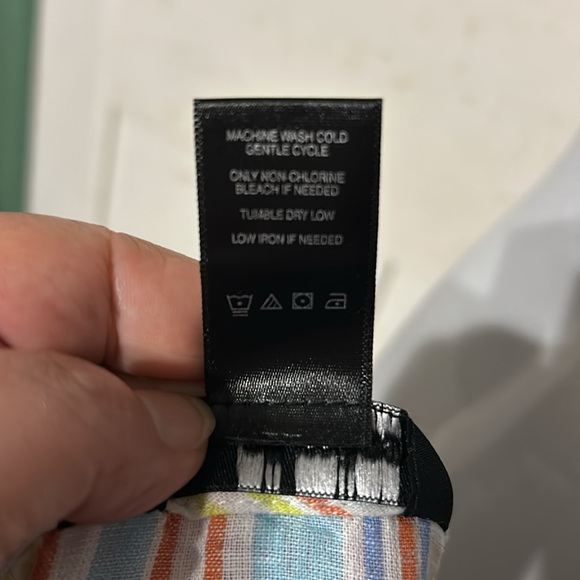 NWT Ali Miles Striped Linen/Cotton Tunic Women Sz Med Shirt Blouse Beach Cruise - Picture 9 of 9